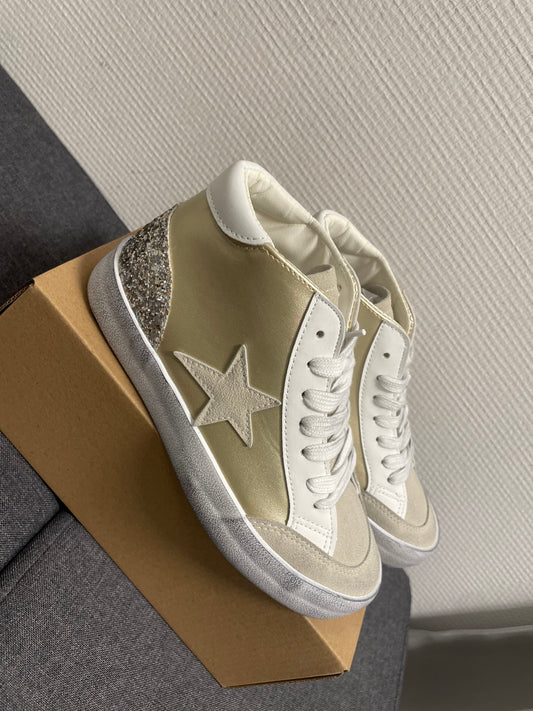 Gold high top sneakers