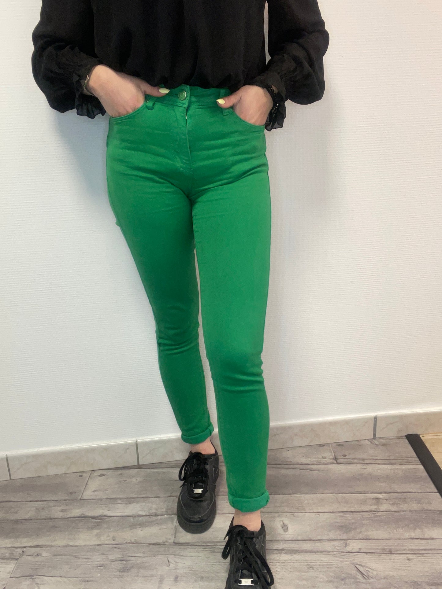 Jean skinny vert