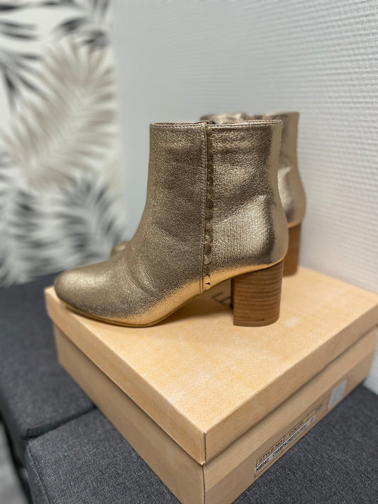 Champagne ankle boots